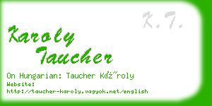 karoly taucher business card